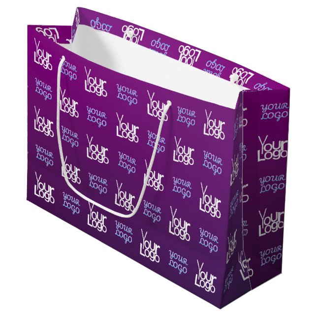 Your Logo | 2 Uploaded Images or Business Logos  Large Gift Bag (Front Angled)