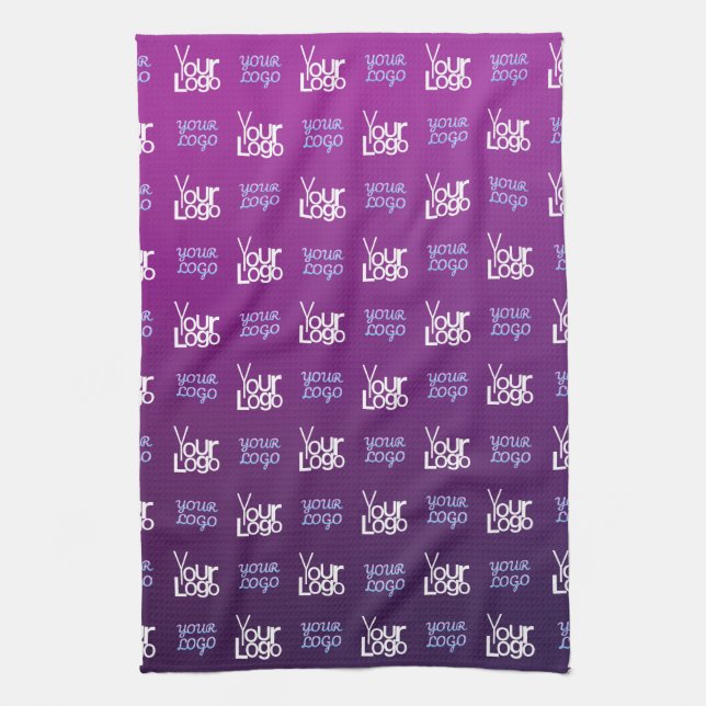 Your Logo | 2 Uploaded Images or Business Logos  Tea Towel (Vertical)