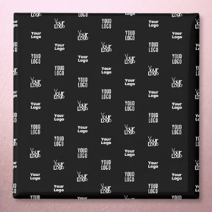 Your Logo 3 Logo Pattern Design Editable Black Magnet