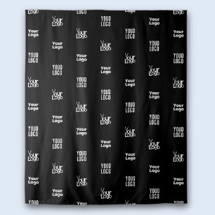 Your Logo   3 Logo Pattern Design Editable Black Tapestry