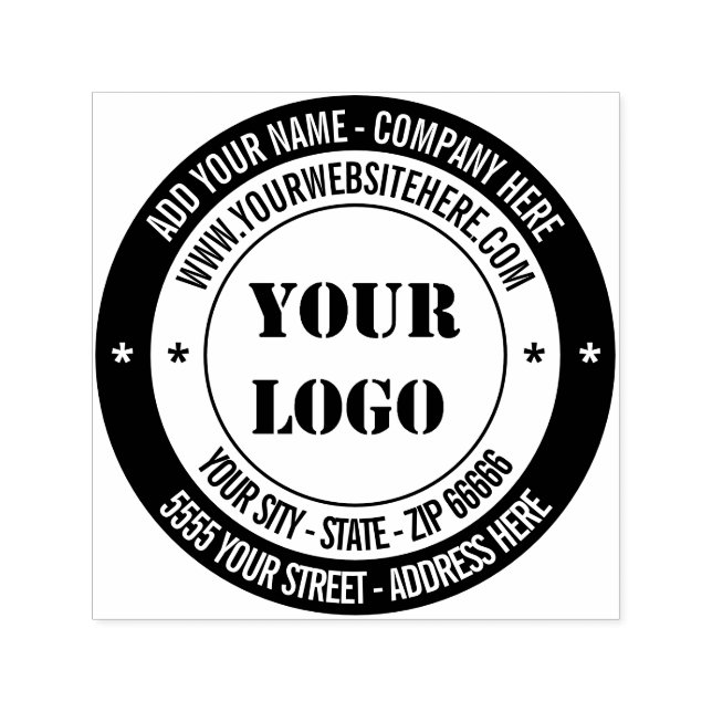 Your Logo Address Name Website Round Colour Stamp (Design)
