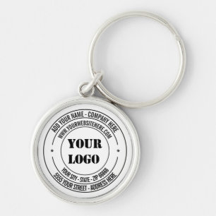 Your Logo Address Name Website Text Keychain Stamp