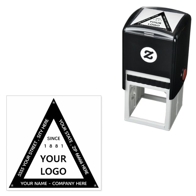 Your Logo Address Text Info Stamp Triagle Design (In Situ)