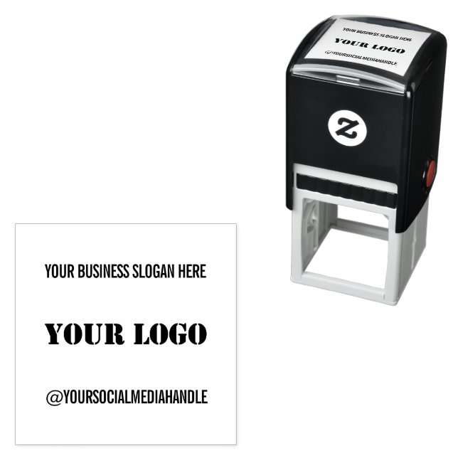 Your Logo and Cusom Text Personalised Stamp (In Situ)