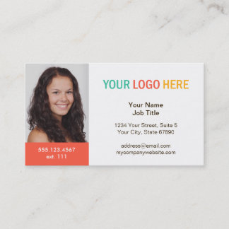 Your logo and photo headshot professional company business card