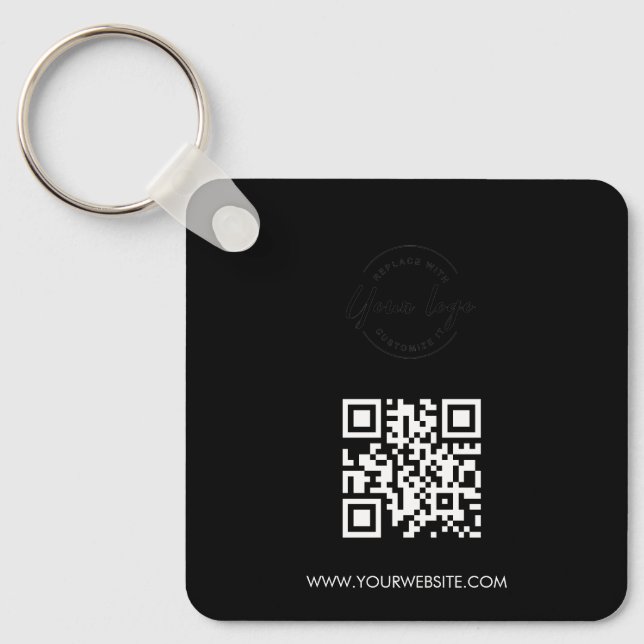 Your Logo and QR code goes here Simple  Custom  Key Ring (Front)