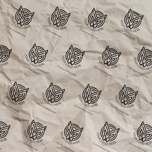 Your Logo and Social Media, Packaging Business  Rubber Stamp (Creator Uploaded)