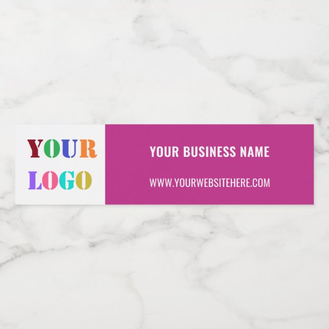 Your Logo and Text Water Bottle Label Choose Colou (Single Label)