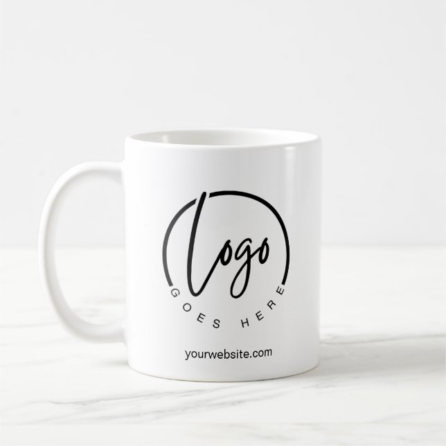 Your Logo and Website Customisable Coffee Mug (Left)