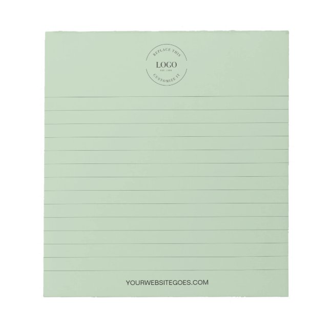 Your Logo and website lined Business promo green  Notepad (Front)