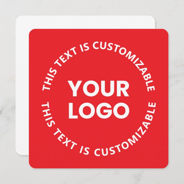 Your Logo/Any Uploaded Image & Circular Text | Red Card (Front/Back)