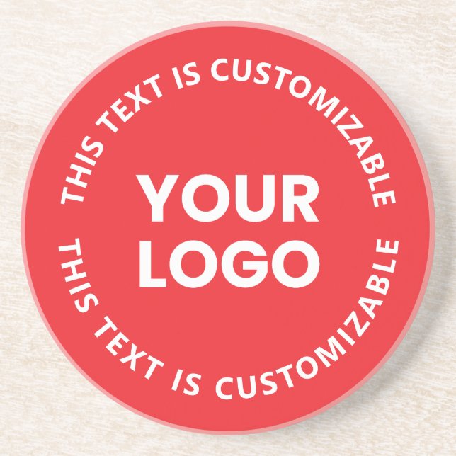 Your Logo/Any Uploaded Image & Circular Text | Red Coaster (Front)