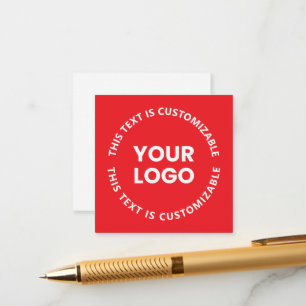 Your Logo/Any Uploaded Image & Circular Text   Red Enclosure Card