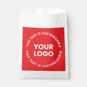 Your Logo/Any Uploaded Image & Circular Text   Red Favour Bag