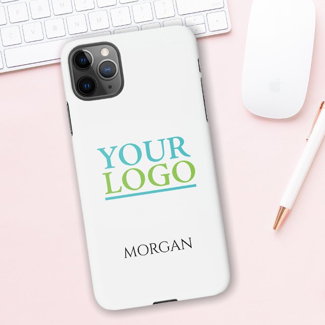 Your Logo/Art/Photo, DIY Black Name on White iPhone Case (Creator Uploaded)