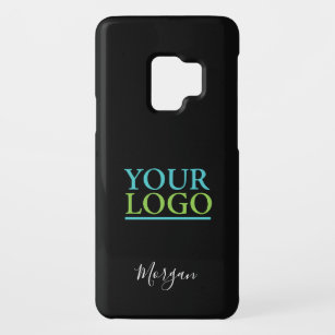 Your Logo/Art/Photo, DIY Name White Script, Black Case-Mate Samsung Galaxy S9 Case