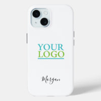 Your Logo/Art/Photo, Name Black Script, White