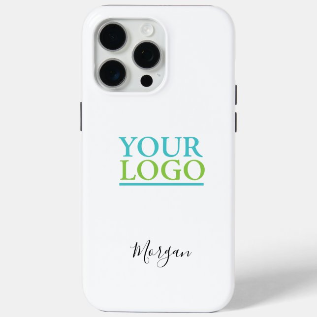 Your Logo/Art/Photo, Name Black Script, White Case-Mate iPhone Case (Back)