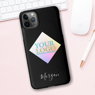 Your Logo/Art/Photo, Name, Colorful Diamond, Black iPhone 11Pro Max Case