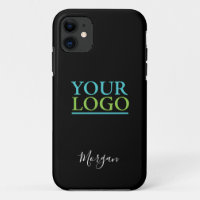 Your Logo/Art/Photo, Name White Script, Black