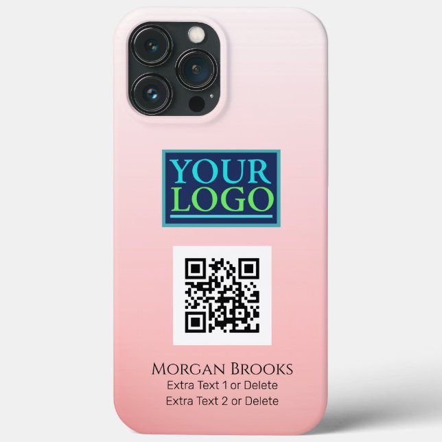 Your Logo/Art/Photo, QR Code, Name, Gradient Pink Case-Mate iPhone Case (Back)