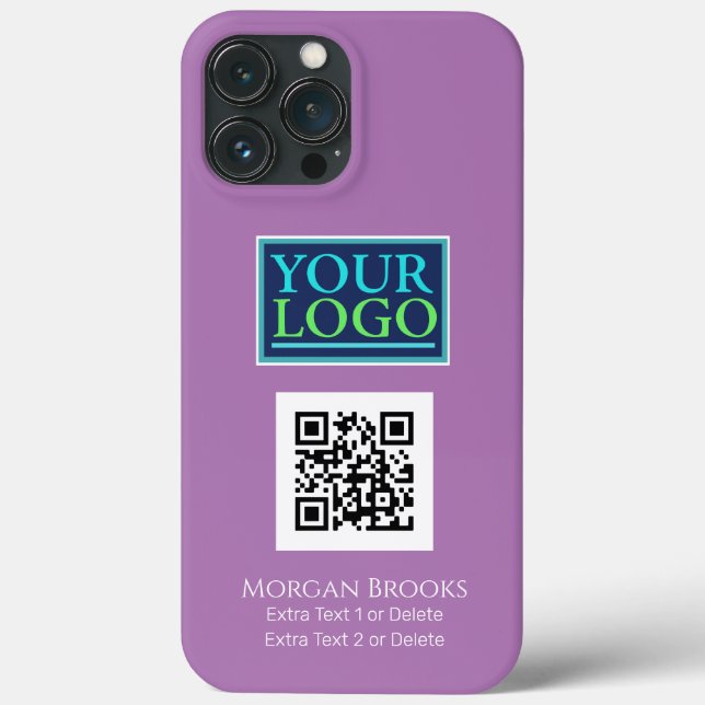 Your Logo/Art/Photo, QR Code, Name/Info Lavender Case-Mate iPhone Case (Back)