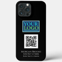 Your Logo/Art/Photo, QR Code, Name/Info on Black C
