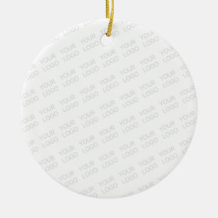 Your Logo Automatically Lightened & Repeating Ceramic Ornament