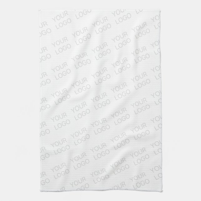 Your Logo Automatically Lightened & Repeating Tea Towel (Vertical)