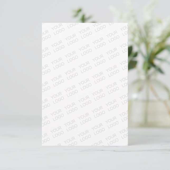 Your Logo Automatically Lightened & Repeating Thank You Card (Standing Front)