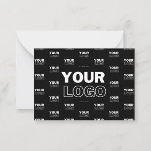 Your Logo & Background Repeating Logo   Black Card
