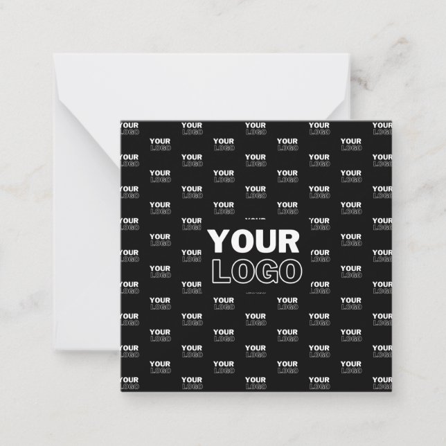 Your Logo & Background Repeating Logo | Black Card (Front)