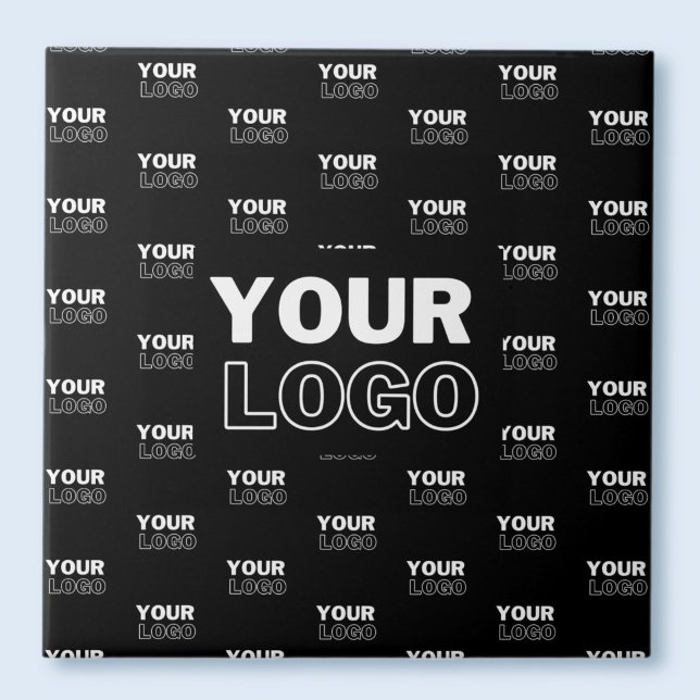 Your Logo & Background Repeating Logo | Black Ceramic Tile (Creator Uploaded)