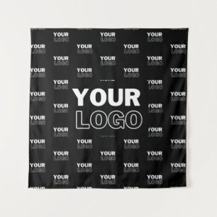 Your Logo & Background Repeating Logo   Black Tapestry