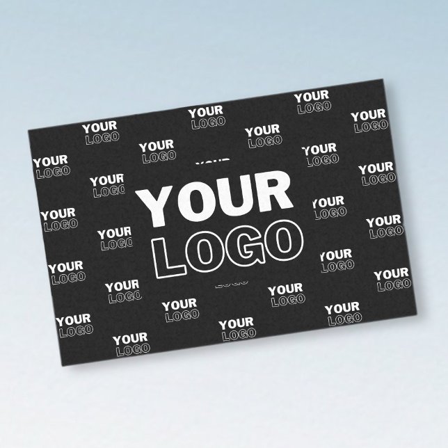 Your Logo & Background Repeating Logo | Black Tissue Paper (Creator Uploaded)