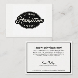 Your Logo Black and White Customer Service Card
