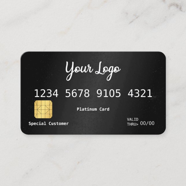Your Logo Black Confetti Credit Card (Front)