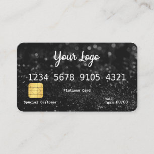 Your Logo Black Glitter-look Credit Card