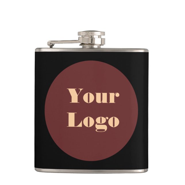 Your Logo Black    Hip Flask (Front)