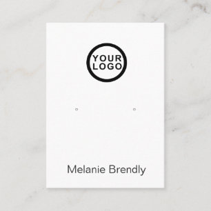 Your Logo Black White Jewellery Earring Display Business Card