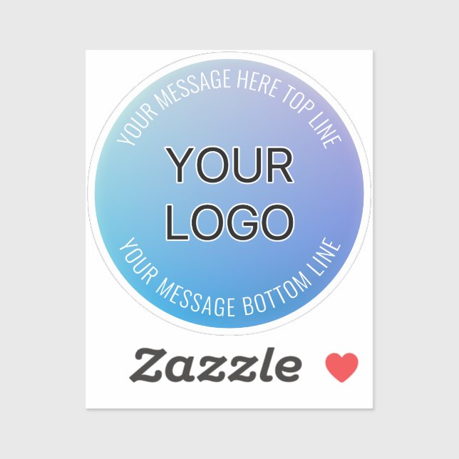 Your Logo | Blue to Purple Ombre & Circular Text (Sheet)