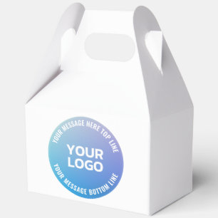 Your Logo   Blue to Purple Ombre & Circular Text Favour Box