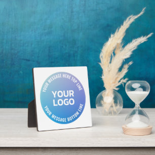 Your Logo   Blue to Purple Ombre & Circular Text Plaque