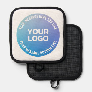 Your Logo   Blue to Purple Ombre & Circular Text Pot Holder