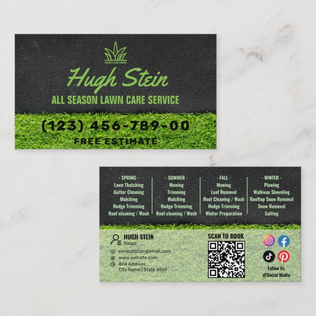 Your Logo Business | All Season Lawn care Service Card (Front/Back)