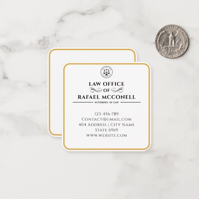 Your Logo Business | Attorney At Law  Card (Front/Back In Situ)