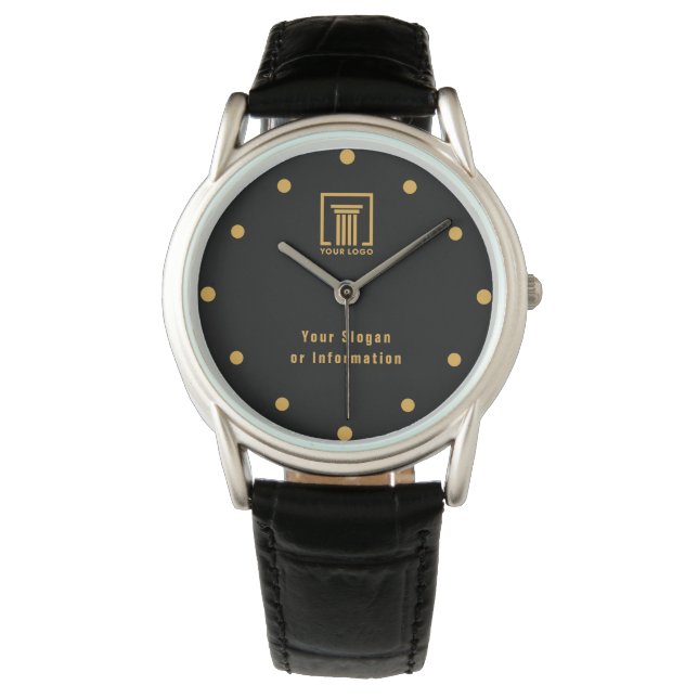 Your Logo Business | Attorney Modern Black Watch (Front)