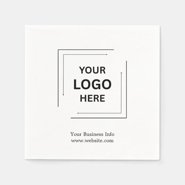 Your Logo | Business Corporate Modern Minimalist Napkin (Front)