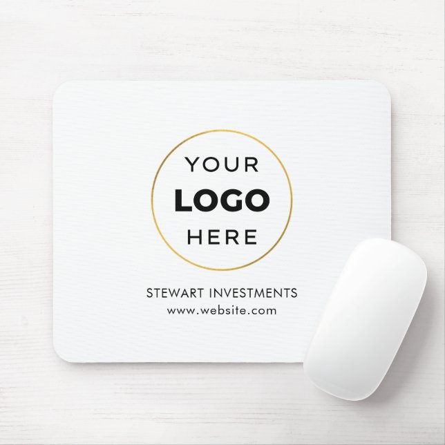 Your Logo Business Corporate White Mouse Pad (With Mouse)