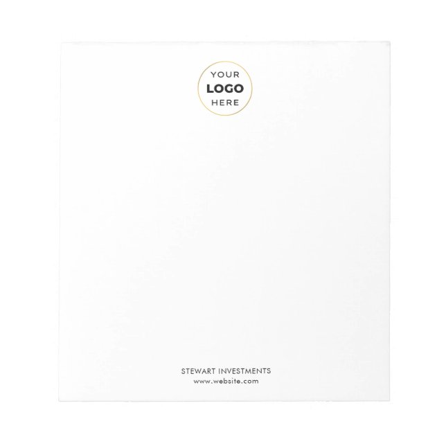 Your Logo Business Corporate White Notepad (Front)